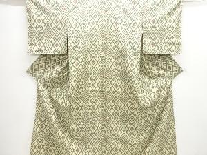 大正ロマン　重ね菱模様織り出しお召着物